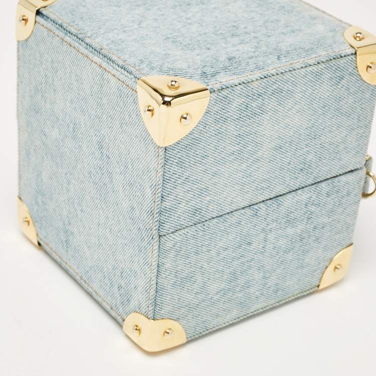 Pre Owned Natasha Zinko Blue Denim Box Crossbody Bag