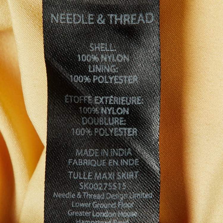 Pre Owned Needle & Thread Yellow/Pink Two Tone Tulle Maxi Skirt S