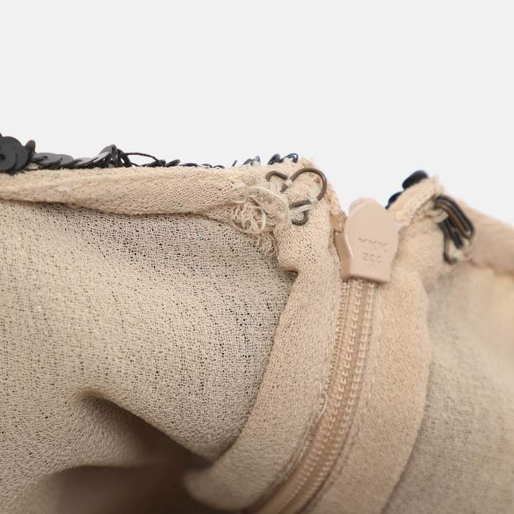 Pre Owned Needle & Thread Black Multicolor Sequin and Bead Embellished Sleeveless Top L