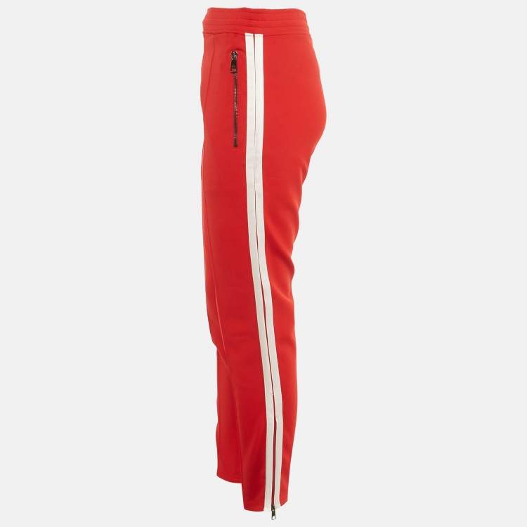 Pre Owned بنطال نيل باريت أحمر جيرسي ضيق جداً مناسب للركض مقاس صغير