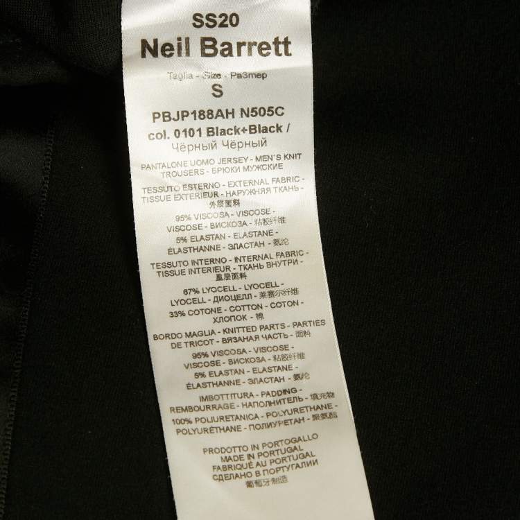 Pre Owned Neil Barrett Black Jersey Skinny Fit Joggers S