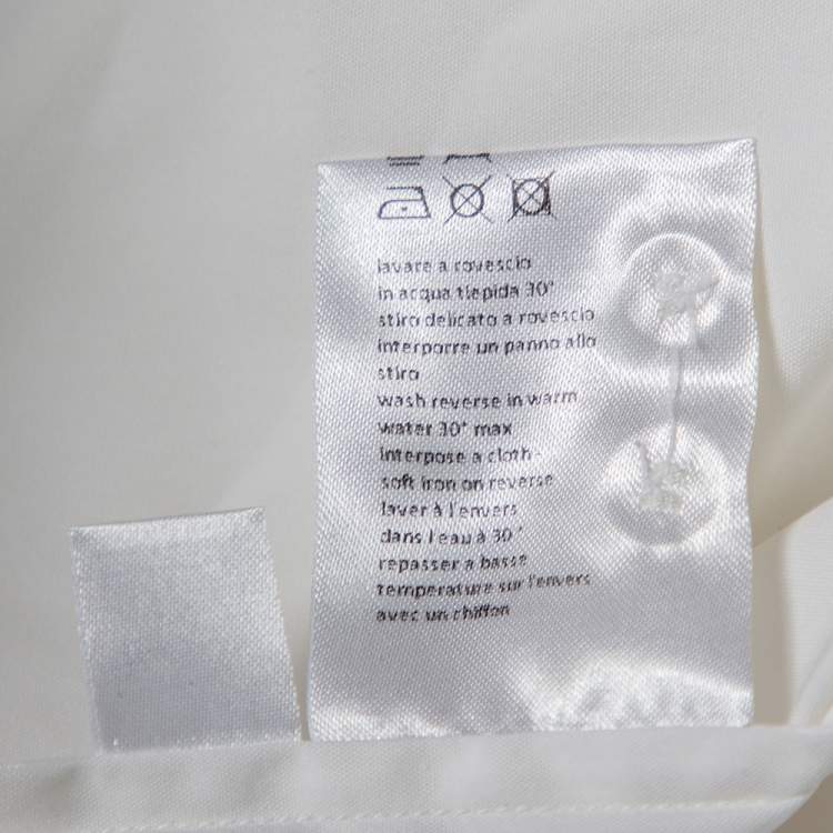 Pre Owned Neil Barrett White Cotton Ruffled Overlay Sleeve Detailed Masculine Fit Shirt M
