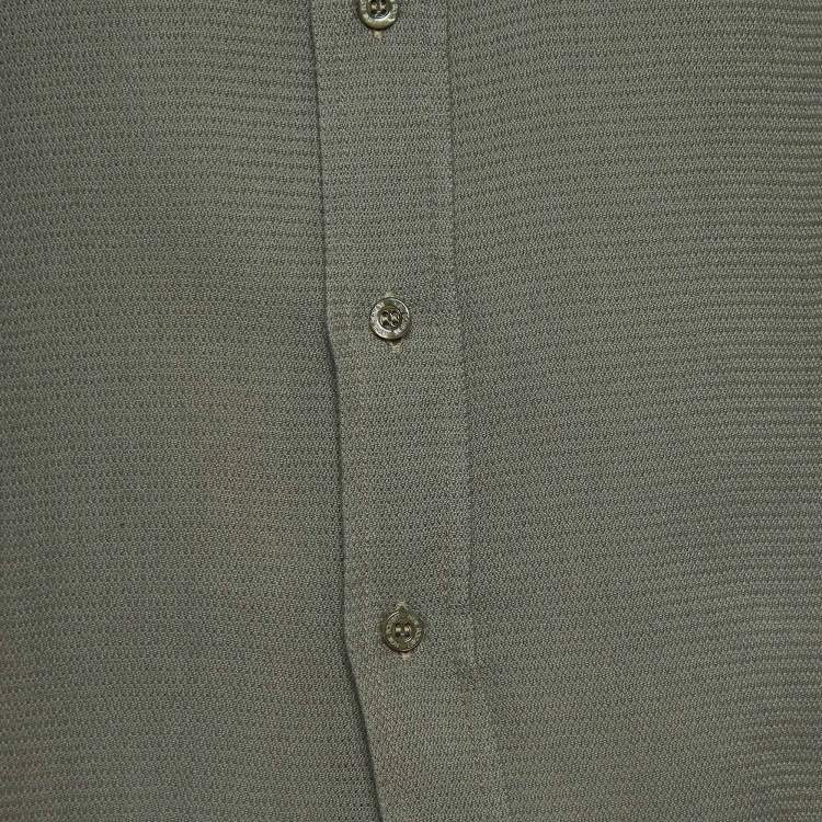 Pre Owned Neil Barrett Olive Green Cotton Military Shirt M