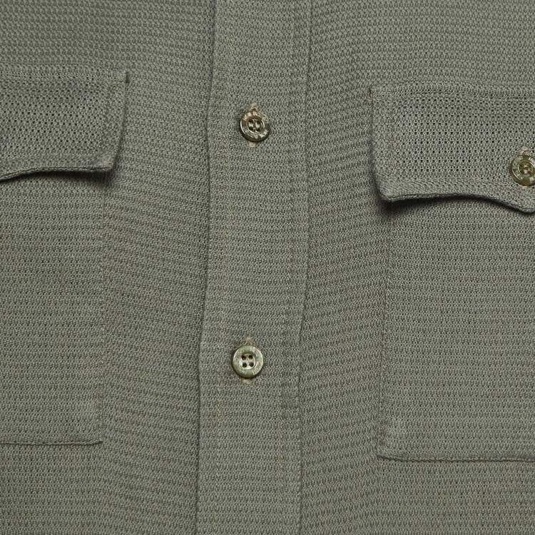 Pre Owned Neil Barrett Olive Green Cotton Military Shirt M