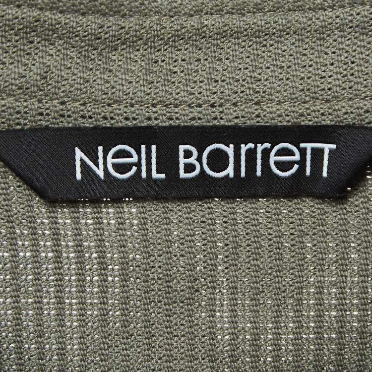 Pre Owned Neil Barrett Olive Green Cotton Military Shirt M