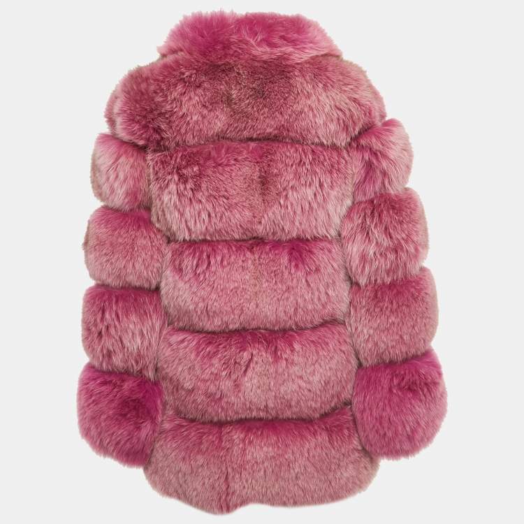 مملوكة مسبقًا Nellie Studio Pink Fox Fur Jacket M