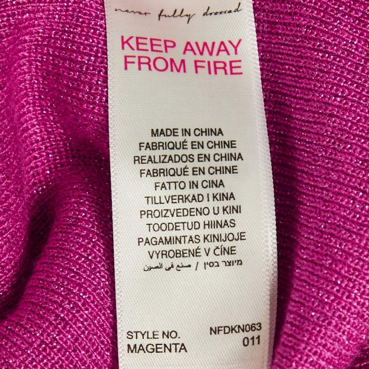 Pre Owned Never fully dressed Magenta Pink Lurex Knit Sparkle Top & Skirt Set S