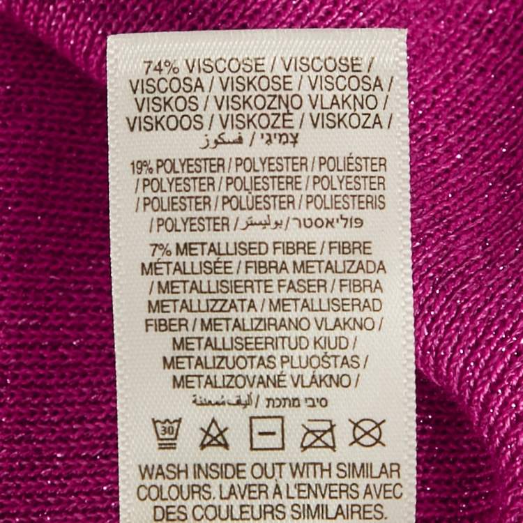 Pre Owned Never fully dressed Magenta Pink Lurex Knit Sparkle Top & Skirt Set S