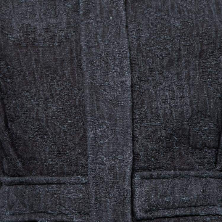 Pre Owned IRO Navy Blue Cotton Jacquard Oleg Jacket M