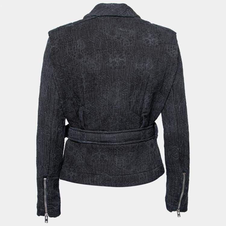 Pre Owned IRO Navy Blue Cotton Jacquard Oleg Jacket M