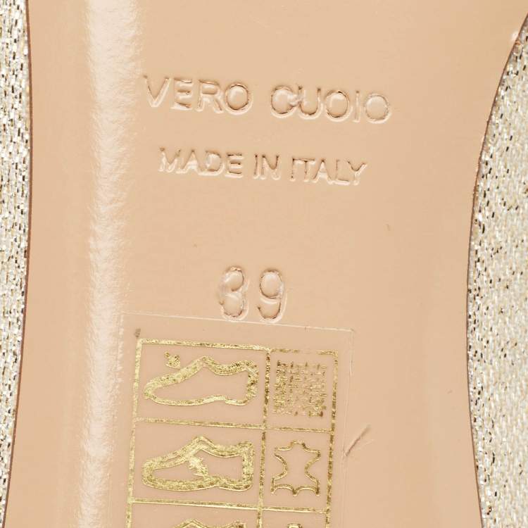 Pre Owned Nicholas Kirkwood Gold Lurex Fabric Beya Flat Mules Size 39
