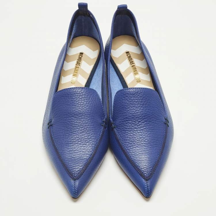Pre Owned Nicholas Kirkwood Beya Size 40.5 Blue Leather Loafers