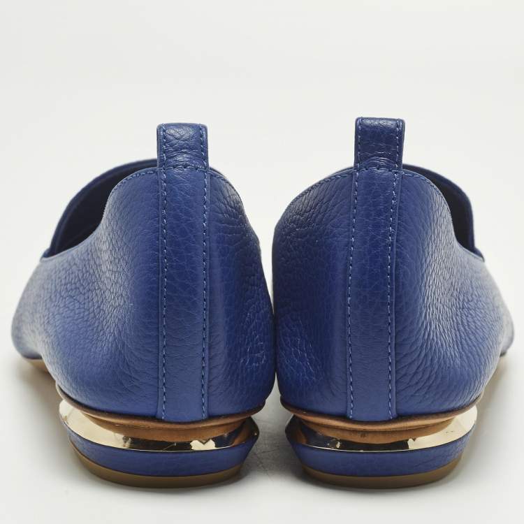 Pre Owned Nicholas Kirkwood Beya Size 40.5 Blue Leather Loafers
