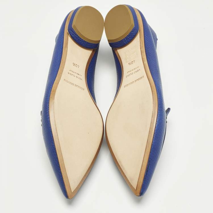Pre Owned Nicholas Kirkwood Beya Size 40.5 Blue Leather Loafers