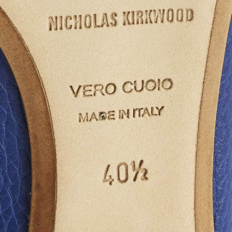 Pre Owned Nicholas Kirkwood Beya Size 40.5 Blue Leather Loafers