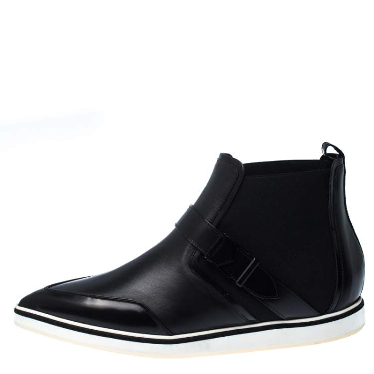 Pre Owned Nicholas Kirkwood Black Leather And Stretch Fabric Pointed Toe Boots Size 41