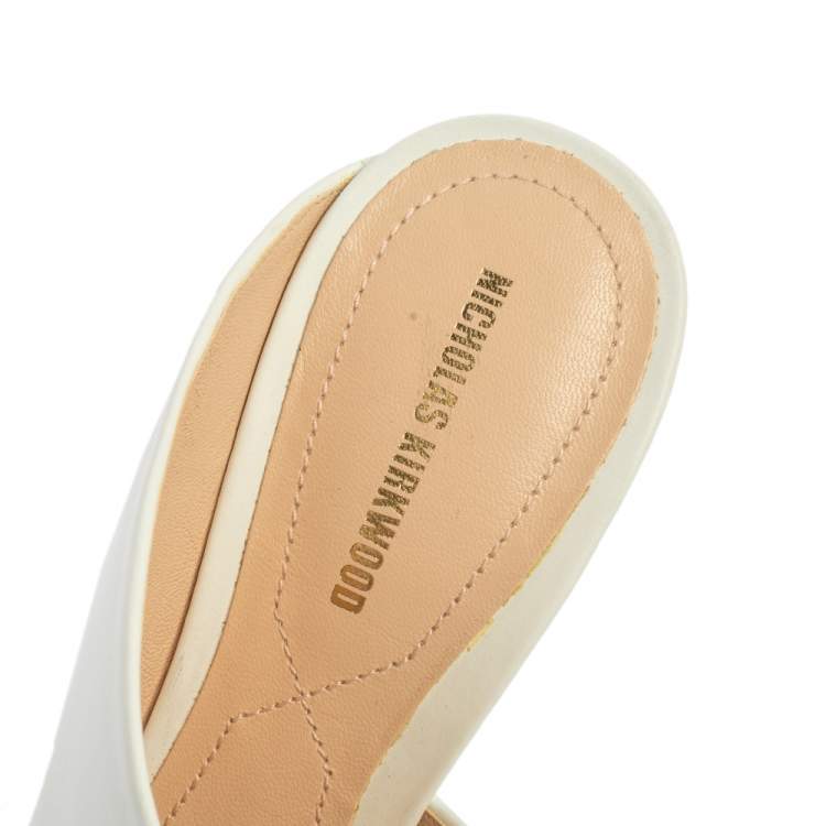 Pre Owned Nicholas Kirkwood White Leather Mira Pointed Toe Mules Size 38