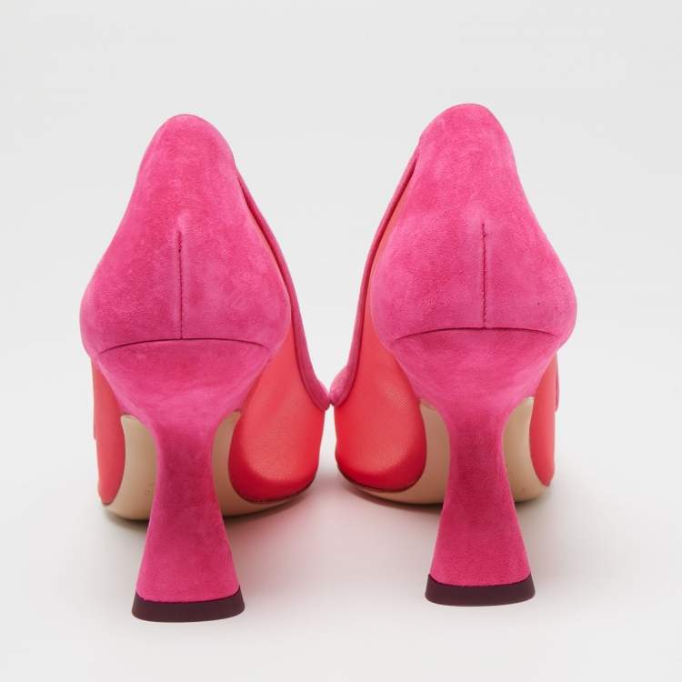 Pre Owned Nicholas Kirkwood Pink Mesh And Suede Monstera Pumps Size 38.5