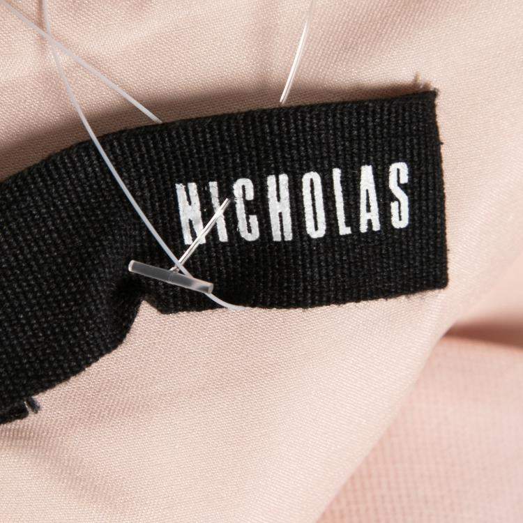 Pre Owned Nicholas Blush Pink Cut Out Detail Bandage Wrap Bodycon Dress M