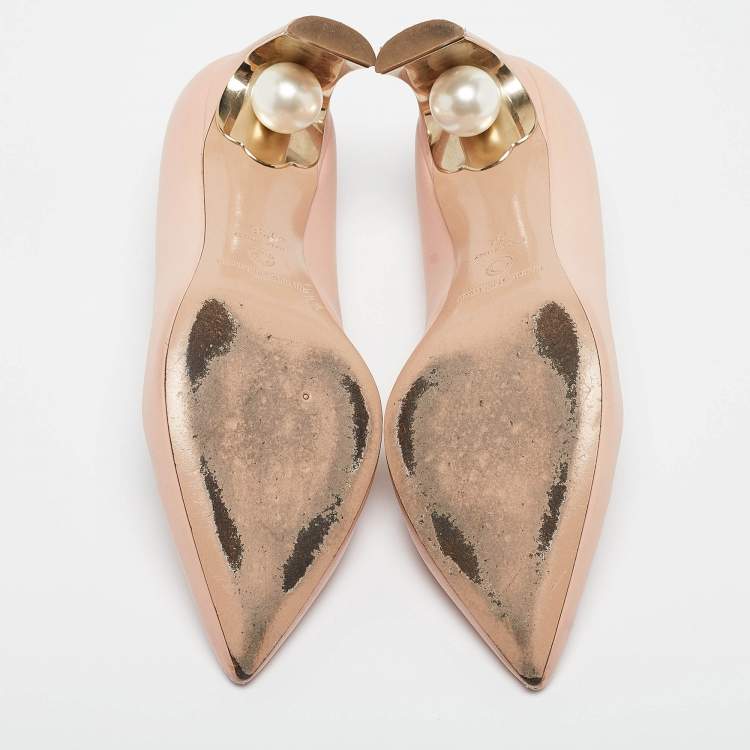 Pre Owned Nicholas Kirkwood Pink Leather Pointed Toe Pumps Size 36