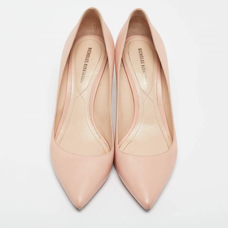 Pre Owned Nicholas Kirkwood Pink Leather Pointed Toe Pumps Size 36