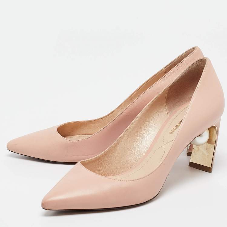 Pre Owned Nicholas Kirkwood Pink Leather Pointed Toe Pumps Size 36