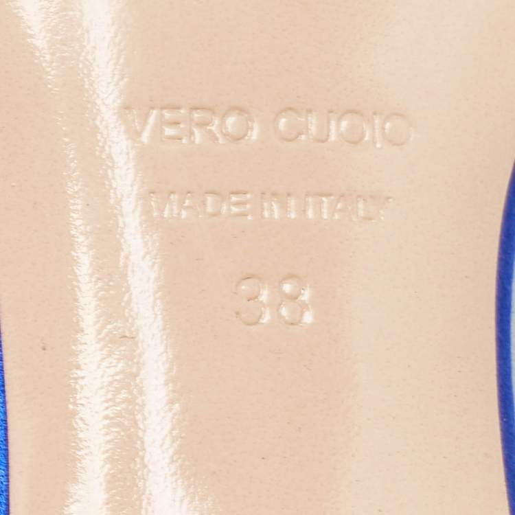 Pre Owned Nicholas Kirkwood Blue Satin Crystal Embellished Slides Size 38