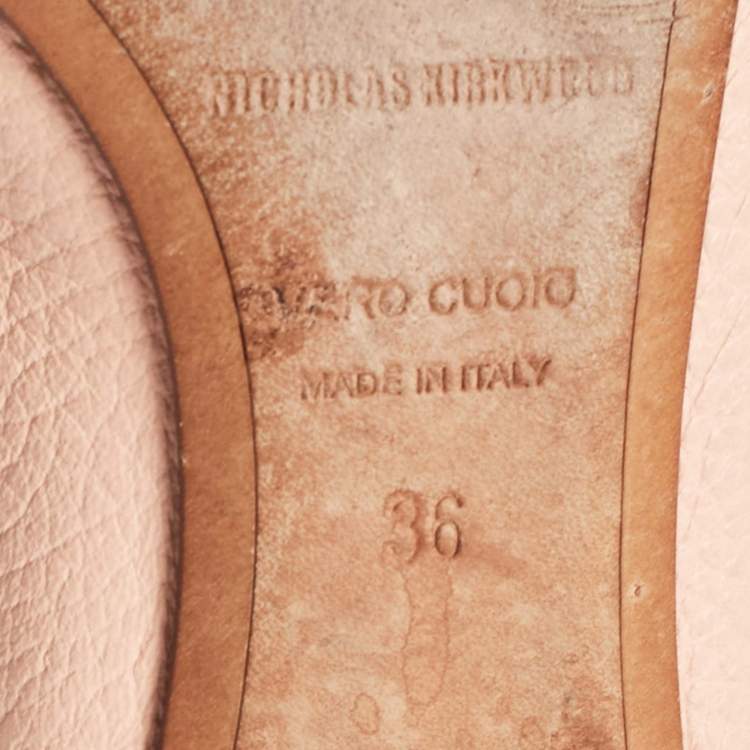 Pre Owned Nicholas Kirkwood Pink Leather Beya Loafers Size 36