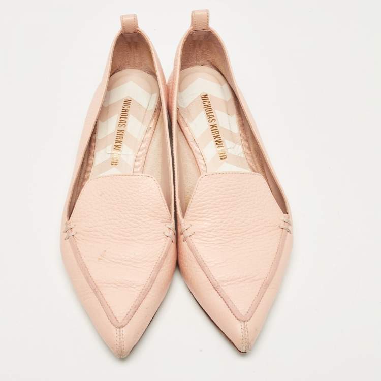 Pre Owned Nicholas Kirkwood Pink Leather Beya Loafers Size 36