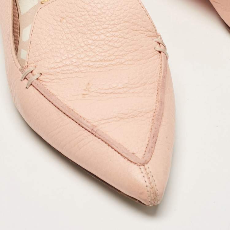 Pre Owned Nicholas Kirkwood Pink Leather Beya Loafers Size 36