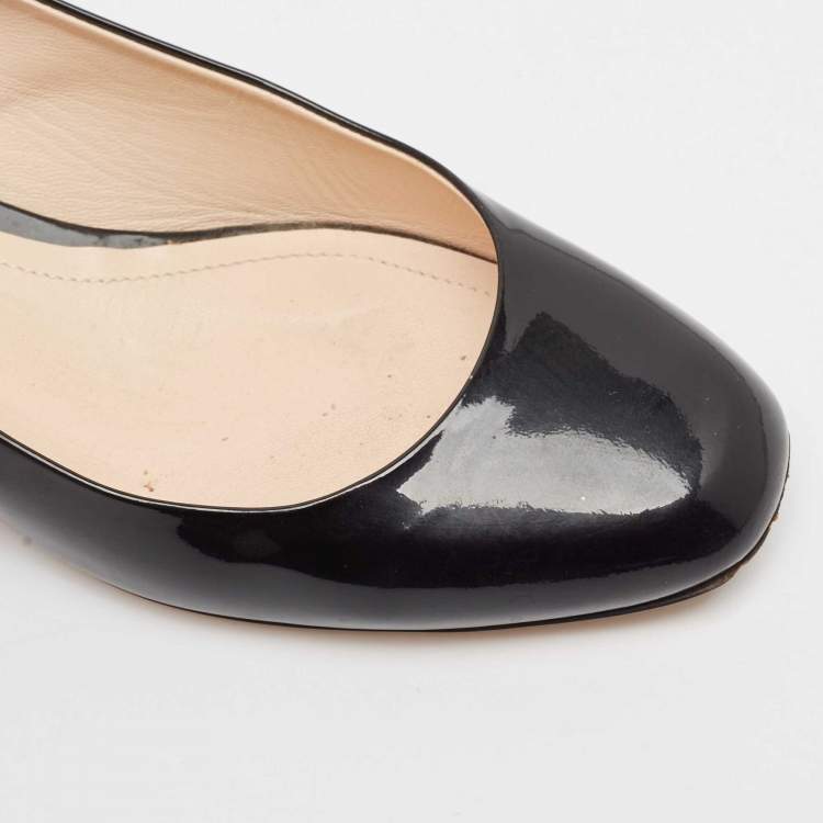 Pre Owned Nicholas Kirkwood Black Patent Leather Ballet Flats Size 38