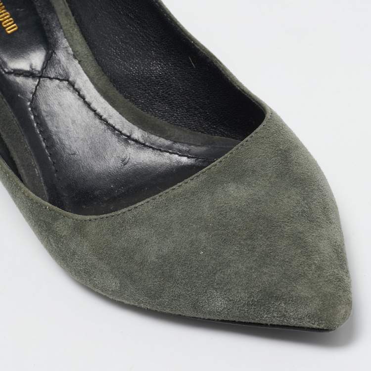Pre Owned Nicholas Kirkwood Green Suede Studded Pumps Size 39