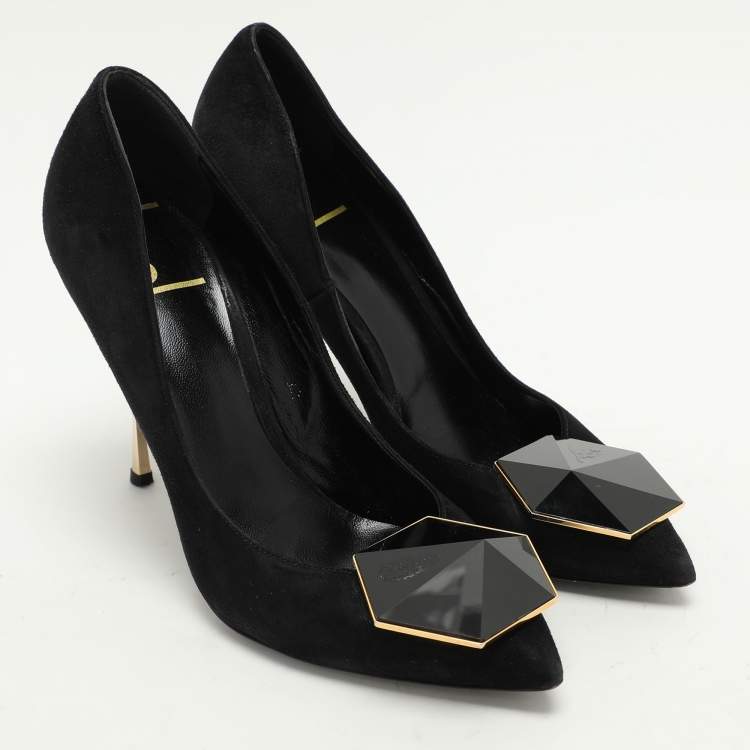 Pre Owned Nicholas Kirkwood Black Suede Eden Pumps Size 38