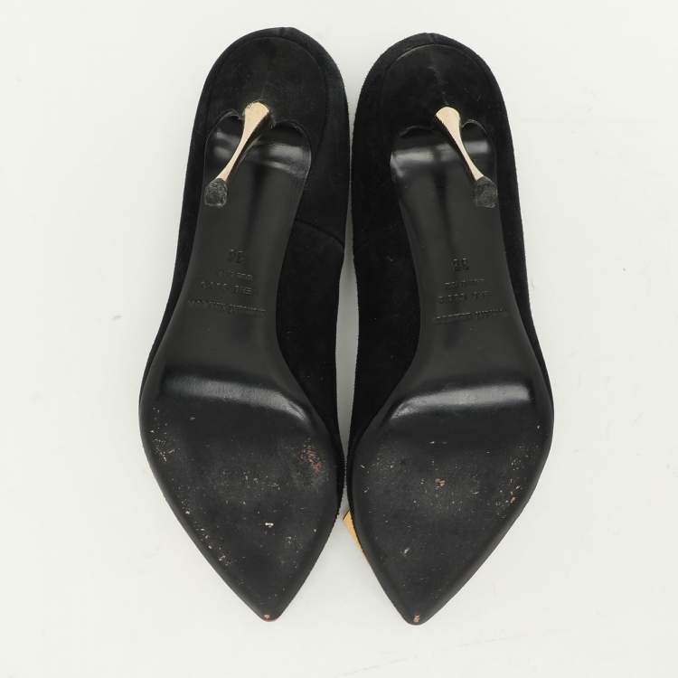 Pre Owned Nicholas Kirkwood Black Suede Eden Pumps Size 38