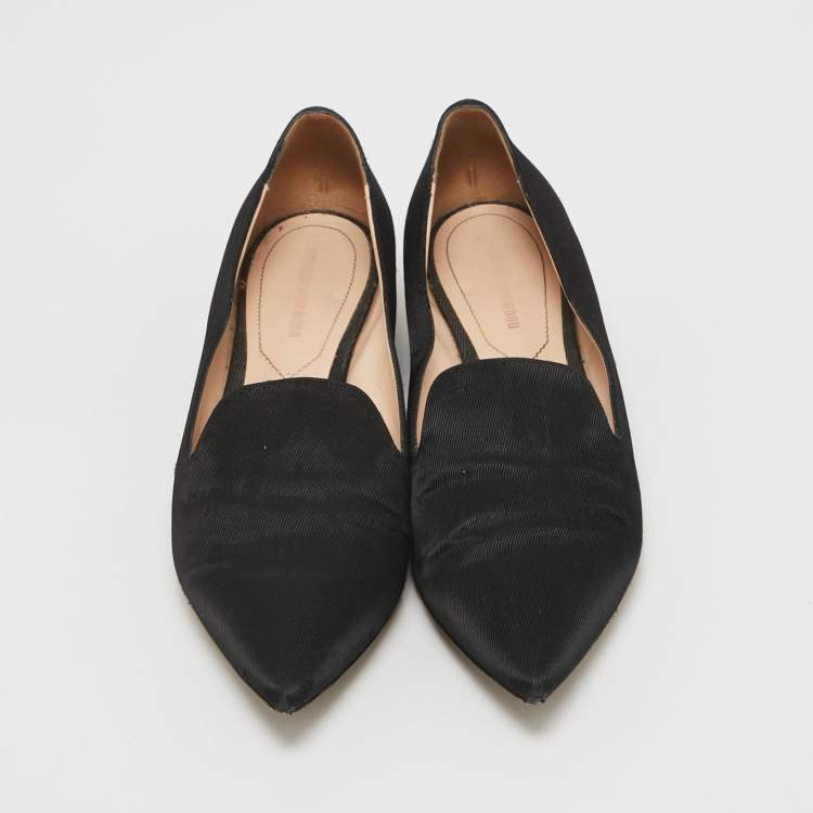 Pre Owned Nicholas Kirkwood Black Canvas Slip On Smoking Slippers Size 39