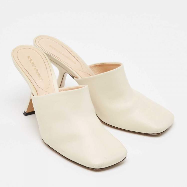 Pre Owned Nicholas Kirkwood Cream Leather Sandals Size 40