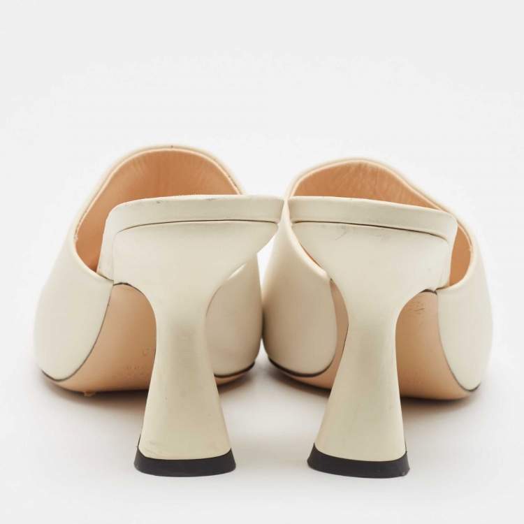 Pre Owned Nicholas Kirkwood Cream Leather Sandals Size 40