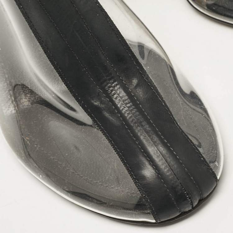 Pre Owned Nicholas Kirkwood Black Rubber and PVC Void Boots Size 39