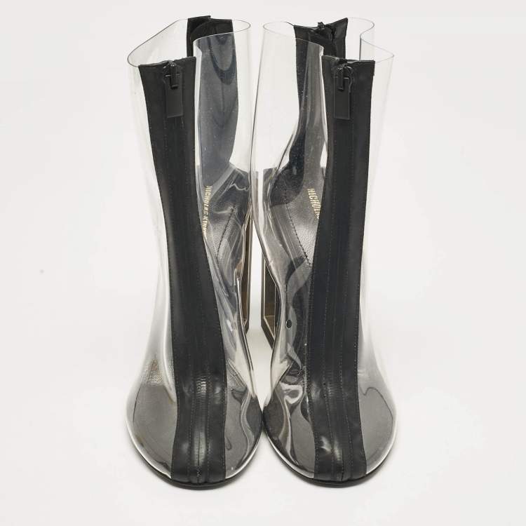 Pre Owned Nicholas Kirkwood Black Rubber and PVC Void Boots Size 39