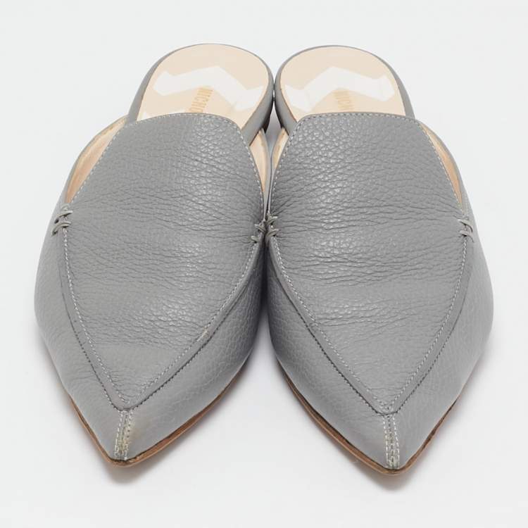 Pre Owned Nicholas Kirkwood Grey Leather Beya Mules Size 40