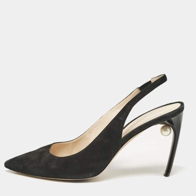 Pre Owned Nicholas Kirkwood Black Suede Mia Slingback Pumps Size 39