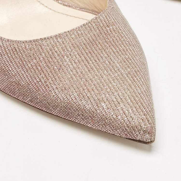 Pre Owned Nicholas Kirkwood Gold Rose Lurex Fabric Pearl Embellished Pumps Size 41