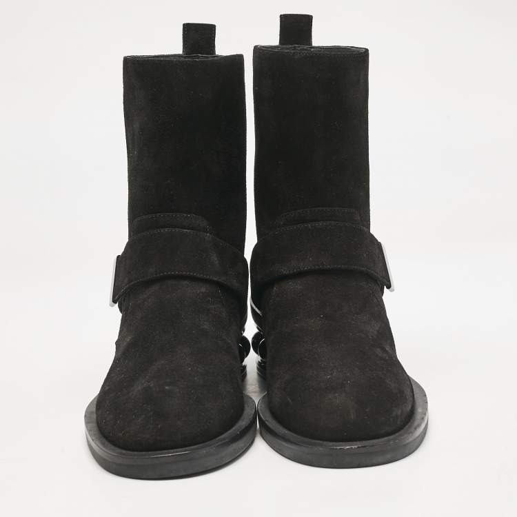 Pre Owned Nicholas Kirkwood Black Suede Casati Pearl Ankle Length Boots Size 37