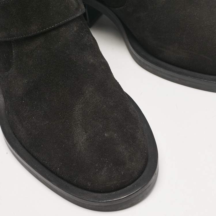 Pre Owned Nicholas Kirkwood Black Suede Casati Pearl Ankle Length Boots Size 37