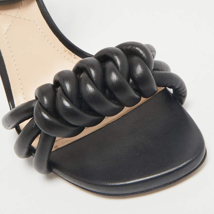 Pre Owned Nicholas Kirkwood Black Leather Lexi Sandals Size 38.5