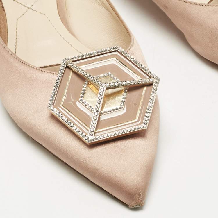 Pre Owned Nicholas Kirkwood Beige Satin Eden Mules Size 39