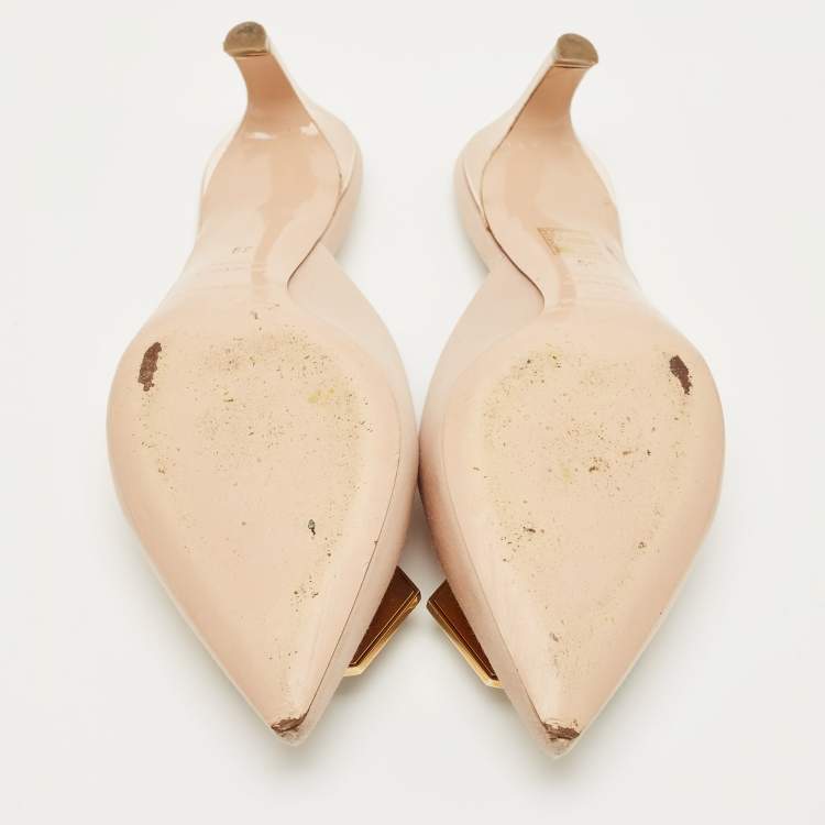 Pre Owned Nicholas Kirkwood Beige Satin Eden Crystals Embellished Mule Sandals Size 39