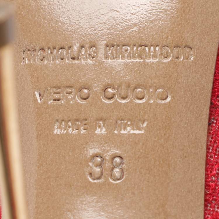 Pre Owned Nicholas Kirkwood Red Lace Pumps Size 38