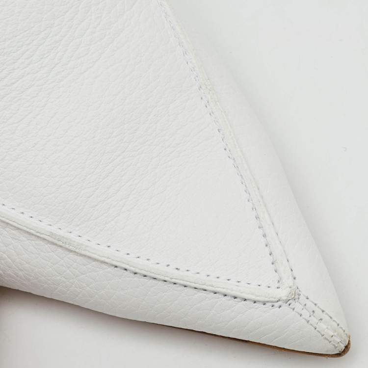 Pre Owned Nicholas Kirkwood White Leather Beya Pointed Toe Flat Mules Size 41.5