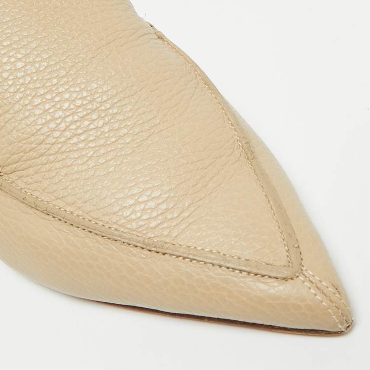 Pre Owned Nicholas Kirkwood Beya Size 38 Leather Pointed Toe Flat Mules